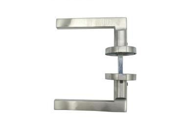 Modern Stylish Stainless Lever Door Handle Pair On Rose Set