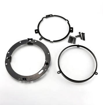 Black Chrome 7 Inch LED Headlight Buckets for Harley Motorcycle - Fixed Bracket