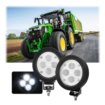 40W Farm John Deere Tractor Lights 4.7" ECE R10 Flood 6000K LED Work Light