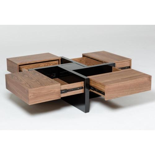 Coffee Table Modern Walnut and Black Square Coffee Table Factory