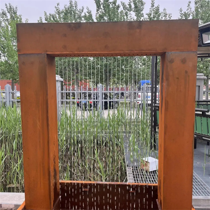 Weathering steel water feature