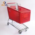 American Red Color Plastic Supermarket Shopping Trolley