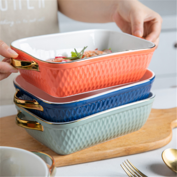 Good Quality 10 Inch Rectangle Kitchen Baking Tray - Fancy Ceramic Bakeware