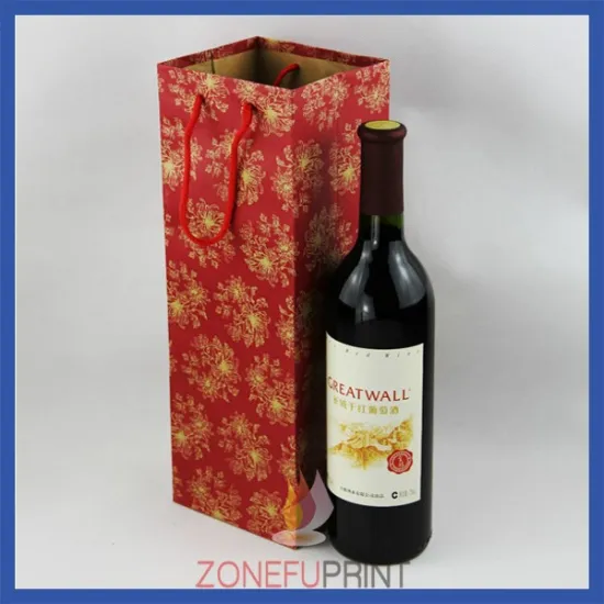 Wine Kraft Paper Bag With Logo Print