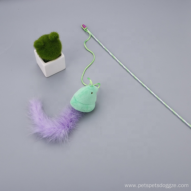 Bird cats stick plastic pole cat teaser