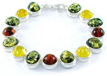 Colorful large diamond bracelet with sterling silver plated
