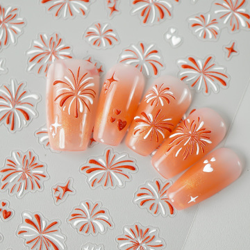 Fireworks Nail Stickers - 3D Embossed Manicure Design