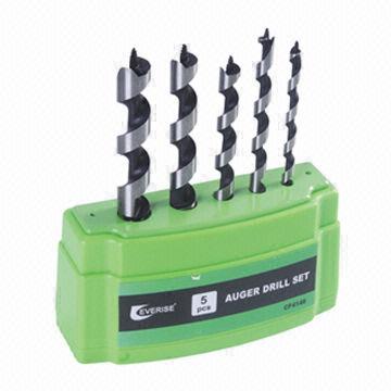 5-piece Auger Drill Set, Unique Design, Large Transparent Lid for Nice Display View