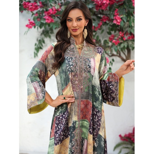 لباس ماکسی ساده Bohemian Patchwork برای زنان کافتان