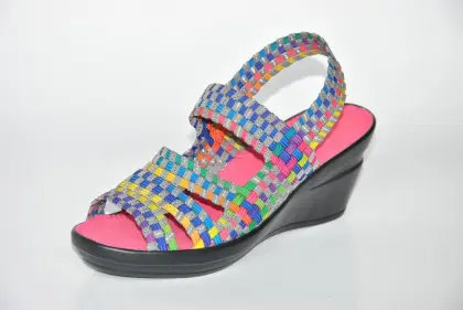Colorful Gray Open Toe Hand Woven Upper Sandals