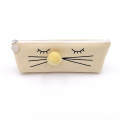 Popular cat plush nose cute canvas pencil case