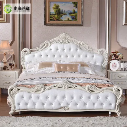 White Fancy French Style 8-Piece Home Bedroom Furniture Set