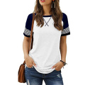 Women's Short Sleeve Tops Color Block T Shirt