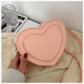 Women PU Leather Shoulder Bag Heart Solid