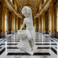 Elegant White Marble Garden Statue