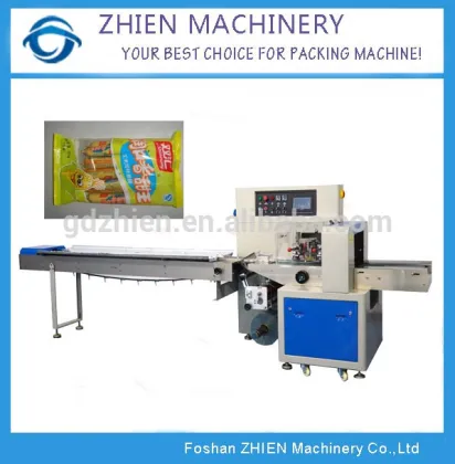 horizontal flow automatic ham sausage pillow wrapping machine