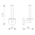 Soporte de papel higiénico de montura de pared cromada pulida