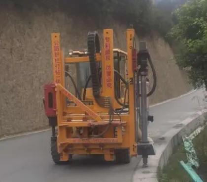 Highway Guardrail construction pile driver