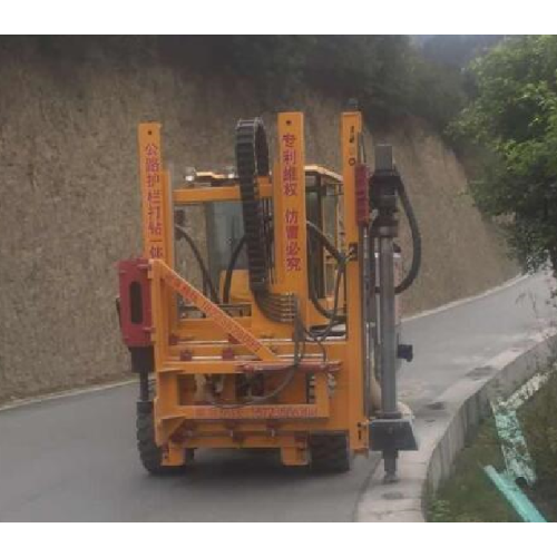 Highway Guardrail construction pile driver