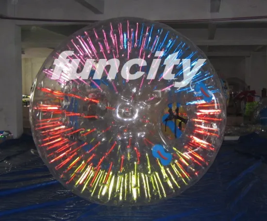 Inflatable Glowing And Shining Zorb Ball Made From 1.0mm Pvc/tpu Colorful Material
