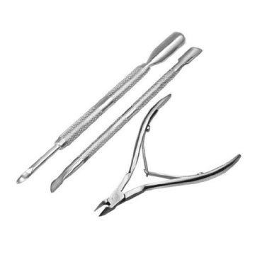 3pcs/set Stainless Steel Nail Tool Kits Scissor Nipper Cuticle Pusher Dead Skin Remover Manicure Care Tool