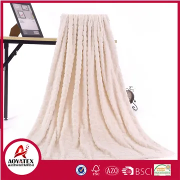 brushed dot Little rabbit hair fake fur blanket backside micromink
