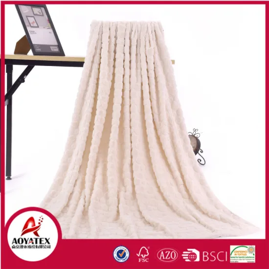 brushed dot Little rabbit hair fake fur blanket backside micromink