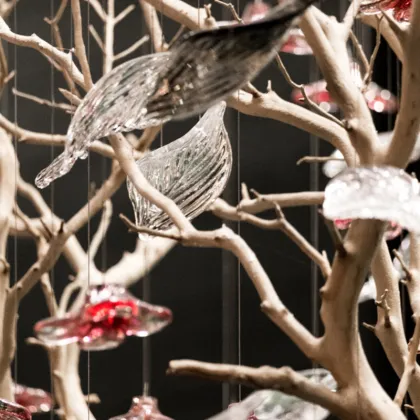 Creative Bird Chandelier: Art Hotel Project Sea Gull Wings Glass Chandelier for Villa Indoor Decoration