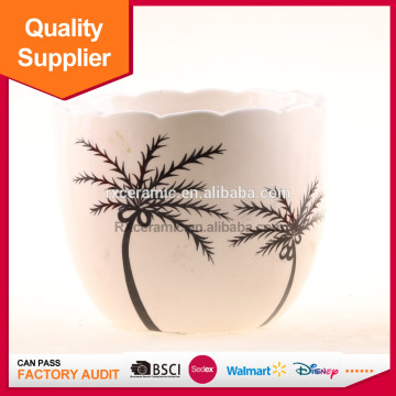 Summer seaside coconut tree cover in ceramic flowerpot chinese planter