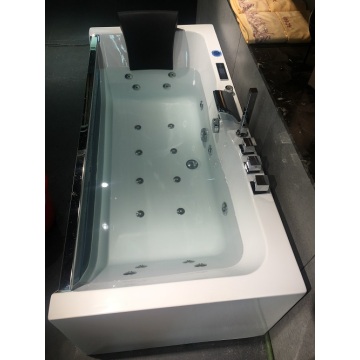 Freestanding Whirlpool Massage Tempered Glass Bathtub