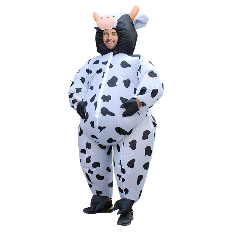 Cartoon Cow Inflatable Costume Explosion Halloween Adult Cosplay Party Performance Event Prop Clothing Christmas Fancy Dress