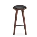 Living Room Bar Stool High Density Foam Upholstered Black Metal Leg Dining Chairs