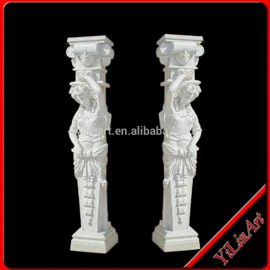 Modern Carved White Stone Marble Gate Pillar Statue Design