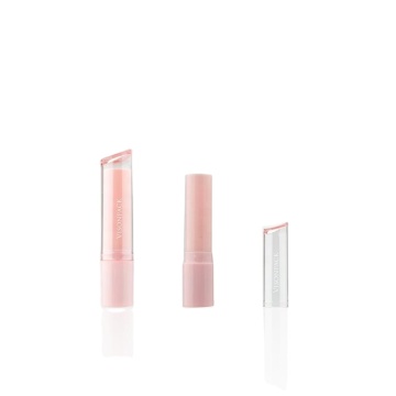  Slim Mini Pink Lip Balm Tube with Clear Lid and Logo 
