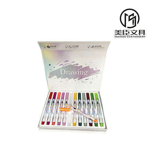 Glossy Highlighter Pens with Sparkle Effect