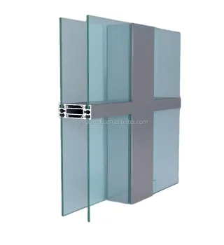 Customizable Aluminium Facade Double Curtain Wall Extrusions Profile