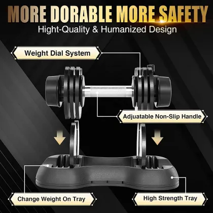 OEM Gym Fitness Equipment: Adjustable Dumbbells - 25LB Strength Training Weights