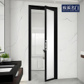 Minimally designed bathroom with a simple swing door