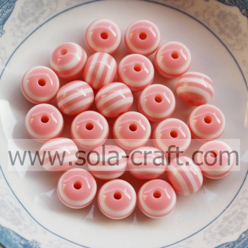 Factory Price 8MM 500Pcs Light Pink Acrylic Spacer Gumball Beads,Resin Loose Solid Beads,Chunky Beads For Necklace