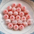 Precio de fábrica 8 MM 500 piezas rosa claro espaciador acrílico cuentas de chicle, cuentas sólidas sueltas de resina, cuentas gruesas para collar