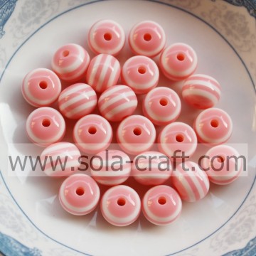 Prezzo di fabbrica 8MM 500Pcs Perline Gumball distanziatore acrilico rosa chiaro, Perline solide sciolte in resina, Perline grosse per collana