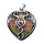 Unaktie Heart Antique Silver Double Dragon Stone Pendant (32x42mm) for DIY Making Jewelry