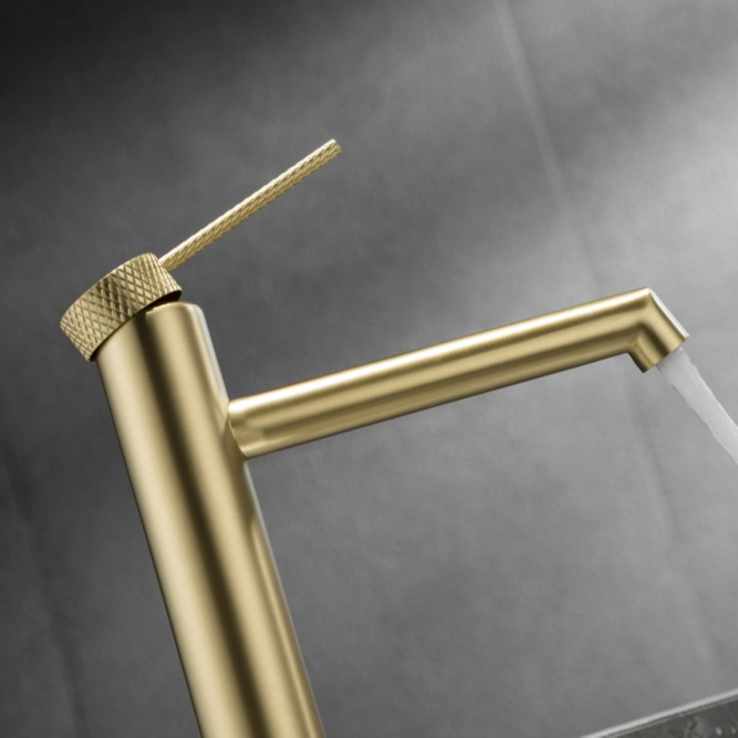 Tall design brass wash basin mixer tap long gold bathroom sink faucet