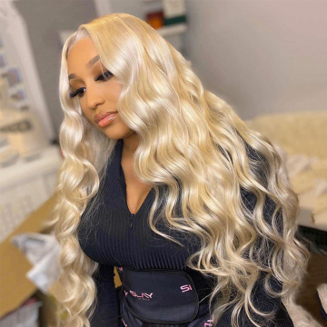180% Density Raw Virgin Indian Hair 13X6 613 Blonde Body Wave HD Transparent Lace Frontal Human Hair Wigs for Black Women