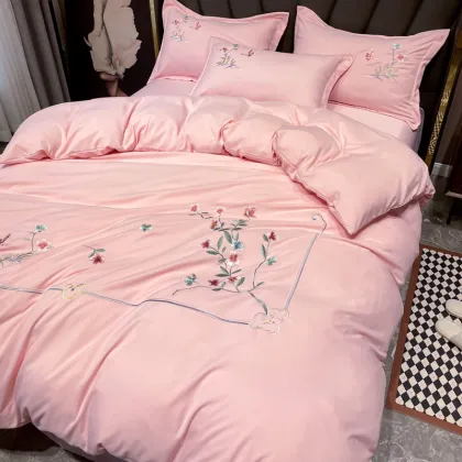 Polyester Luxury Embroidered Wedding Bedding Sets