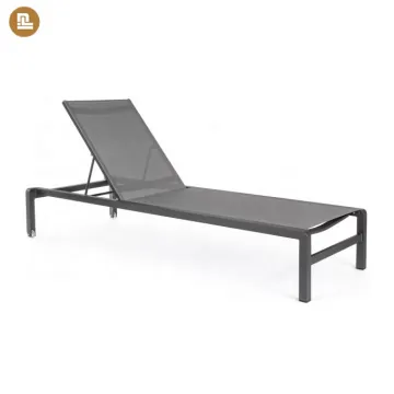 Affordable Aluminum Stacking Sun Lounger Sling Armless Chaise Lounge Bed For Sale