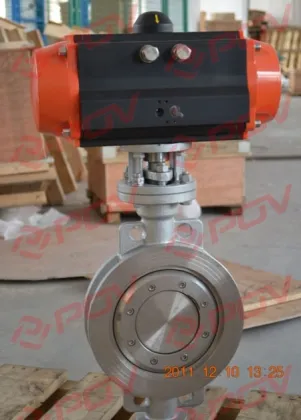 Hard metal eccentric flange wafer pneumatic STL sealing butterfly valve