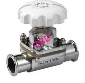 Clamped 316l Stainless Steel Sanitary Diaphragm Valves Sms
