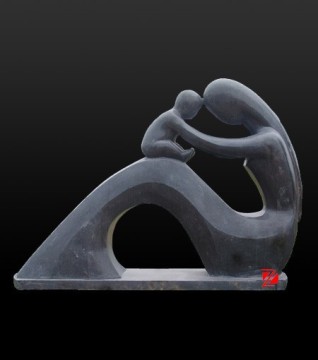 outdoor decorative stone mother and child statue