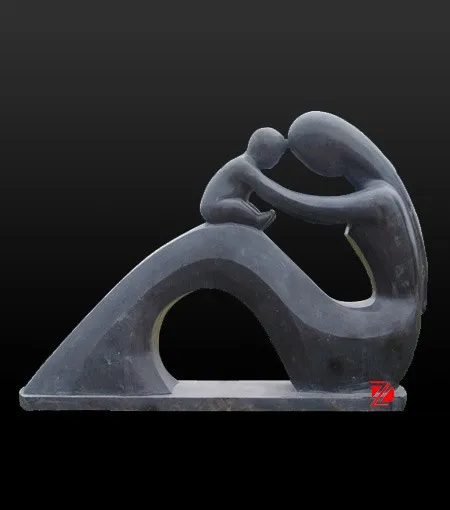 outdoor decorative stone mother and child statue
